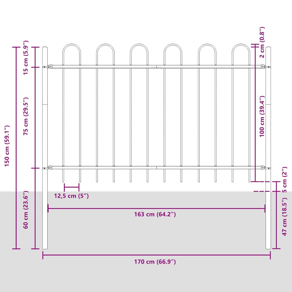 Gartenzaun BOXTEL Grau