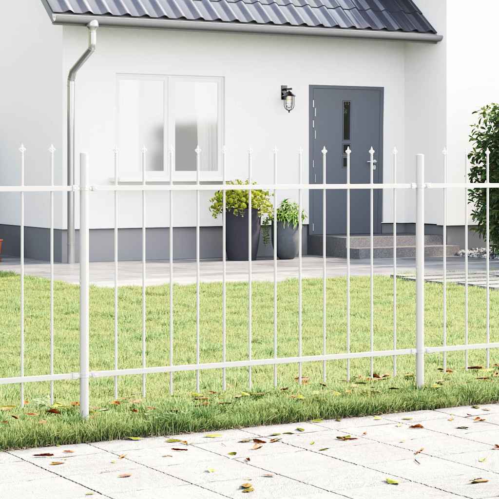 Gartenzaun WOERDEN 1,7 x 0,8 m Pulverbeschichteter Stahl Weiß