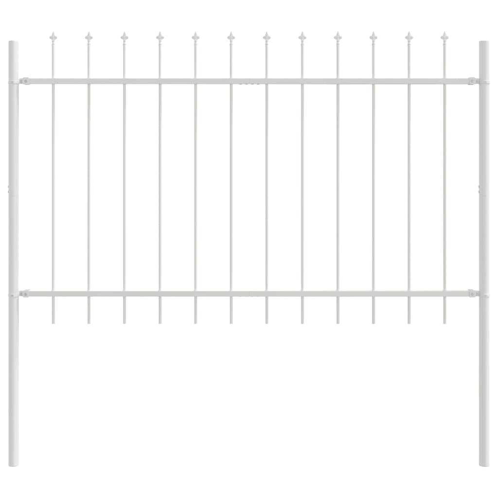 Gartenzaun WOERDEN 1,7 x 1 m Pulverbeschichteter Stahl Weiß