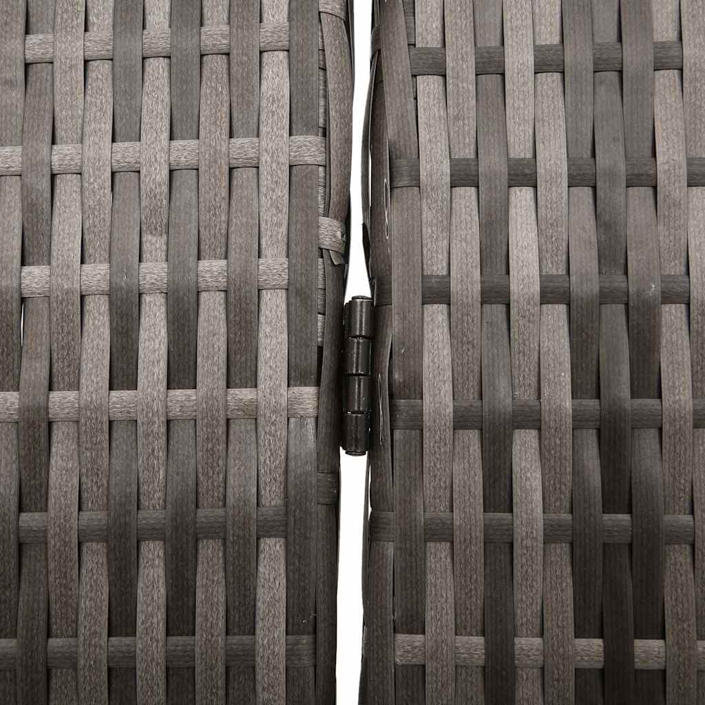 Raumteiler Grau 146 x 180 cm Poly-Rattan