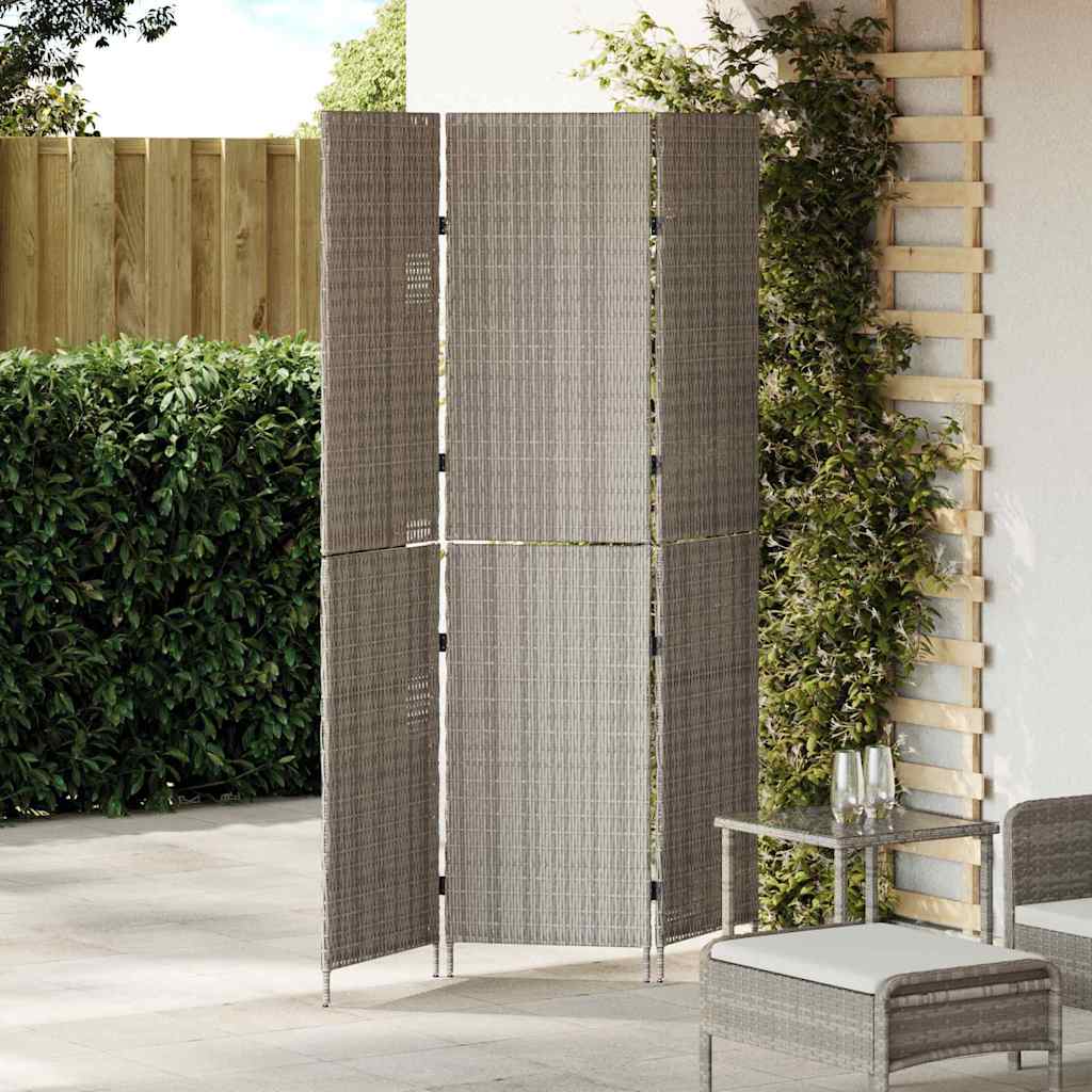 Raumteiler Grau 146 x 180 cm Poly-Rattan