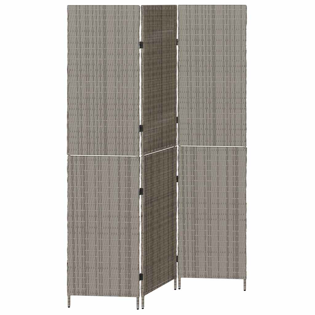 Raumteiler Grau 146 x 180 cm Poly-Rattan