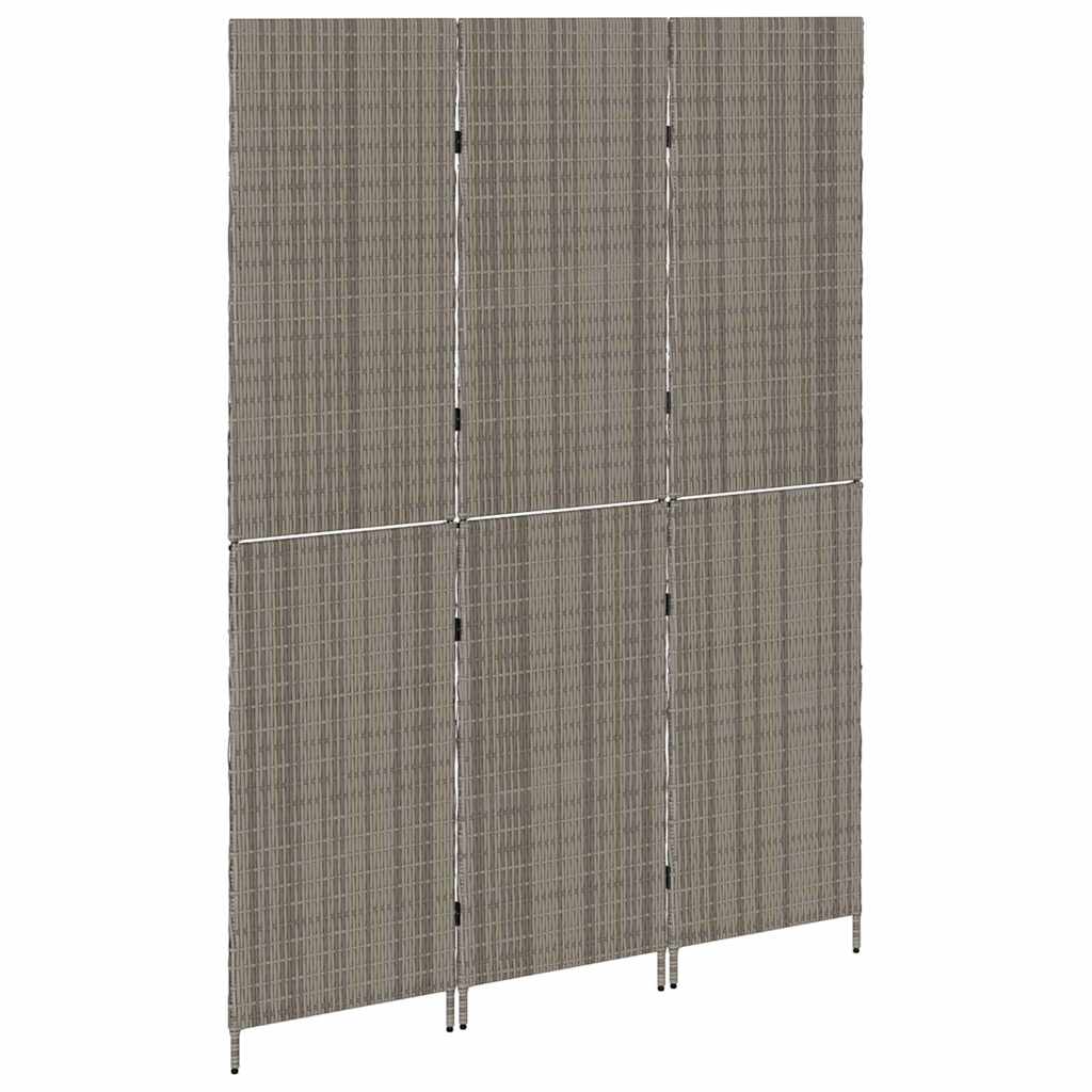 Raumteiler Grau 146 x 180 cm Poly-Rattan
