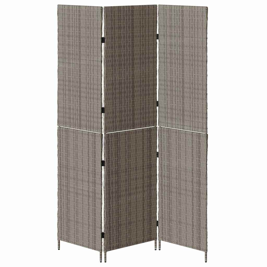 Raumteiler Grau 146 x 180 cm Poly-Rattan