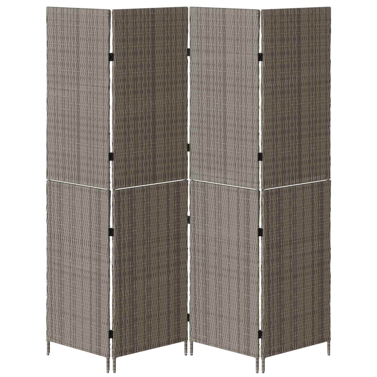 Raumteiler Grau 195 x 180 cm Poly-Rattan