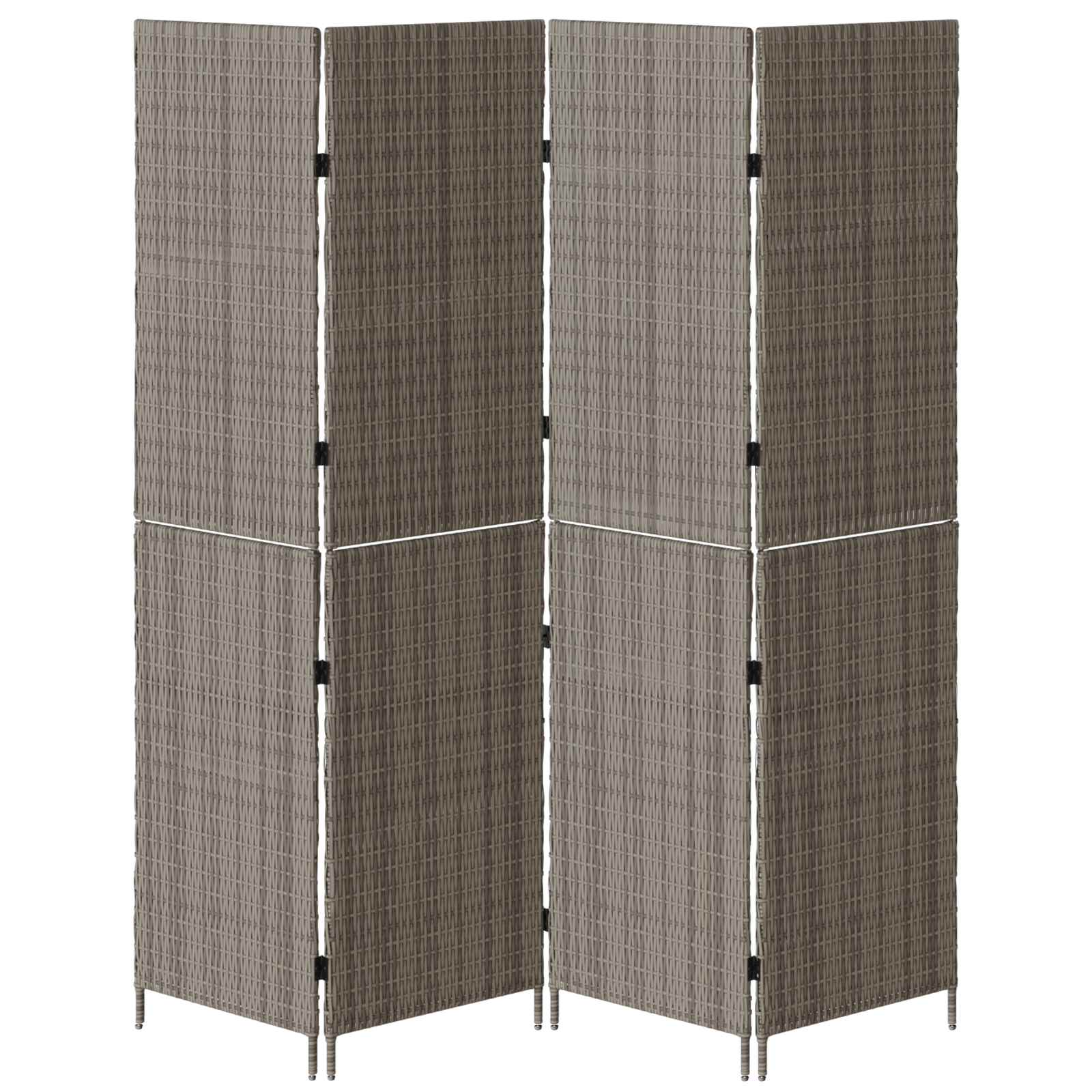 Raumteiler Grau 195 x 180 cm Poly-Rattan