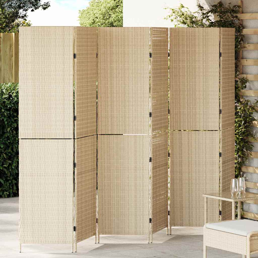Raumteiler Beige 292 x 180 cm Poly-Rattan