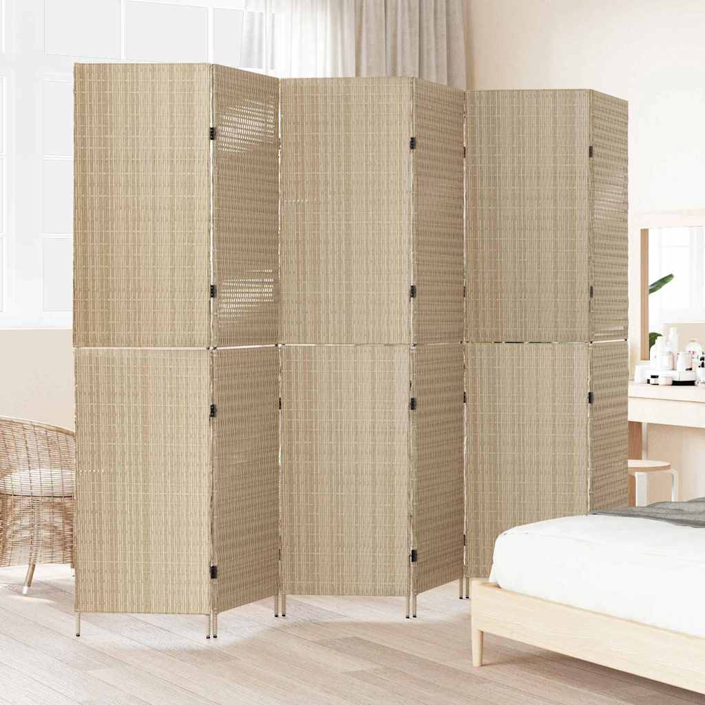 Raumteiler Beige 292 x 180 cm Poly-Rattan