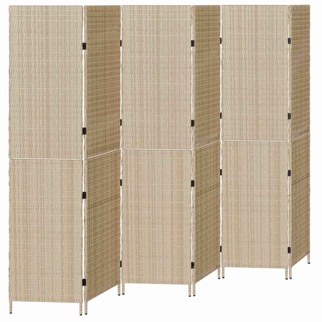 Raumteiler Beige 292 x 180 cm Poly-Rattan