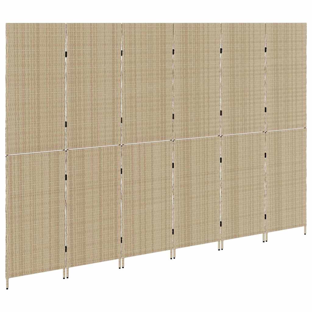 Raumteiler Beige 292 x 180 cm Poly-Rattan