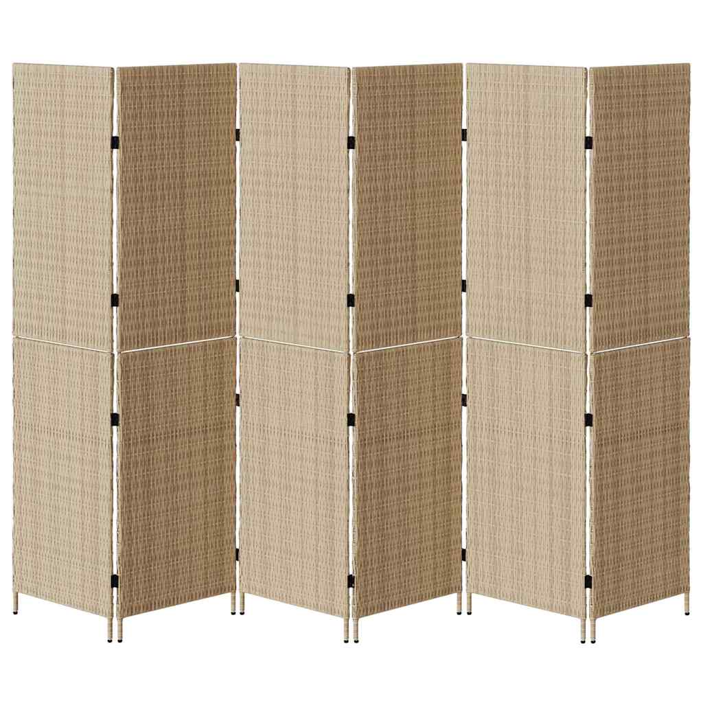 Raumteiler Beige 292 x 180 cm Poly-Rattan
