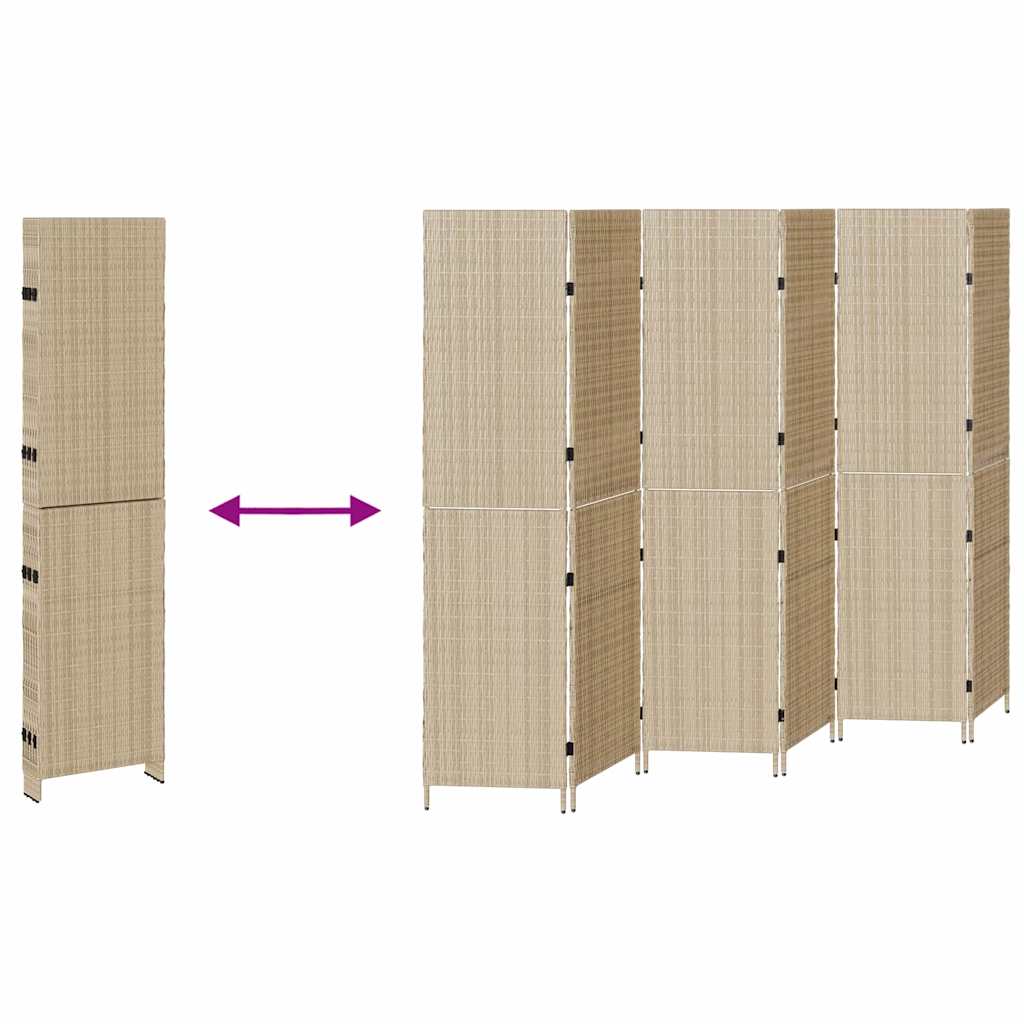 Raumteiler Beige 292 x 180 cm Poly-Rattan