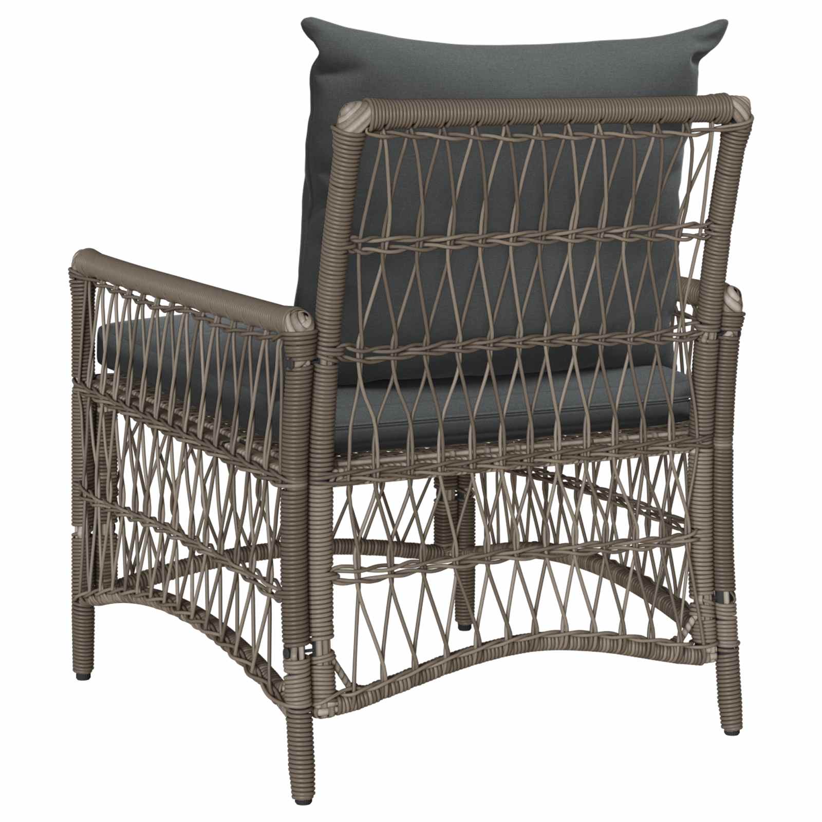 Gartenstuhl mit Kissen Grau 73 x 61 x 77 cm Poly-Rattan