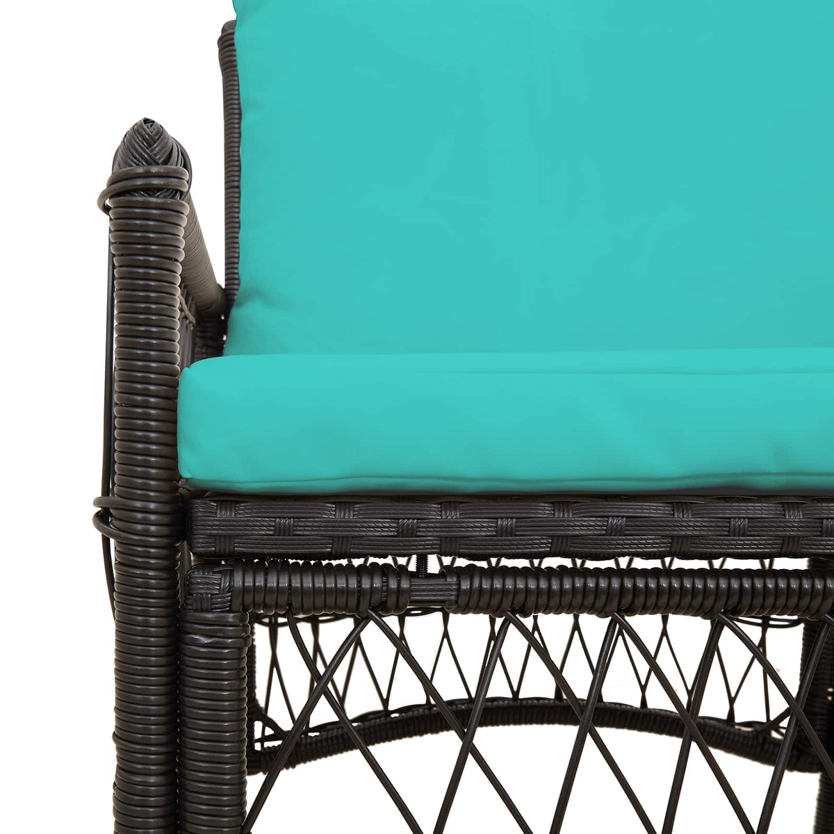 Gartenstuhl mit Kissen Schwarz 73 x 61 x 77 cm Poly-Rattan