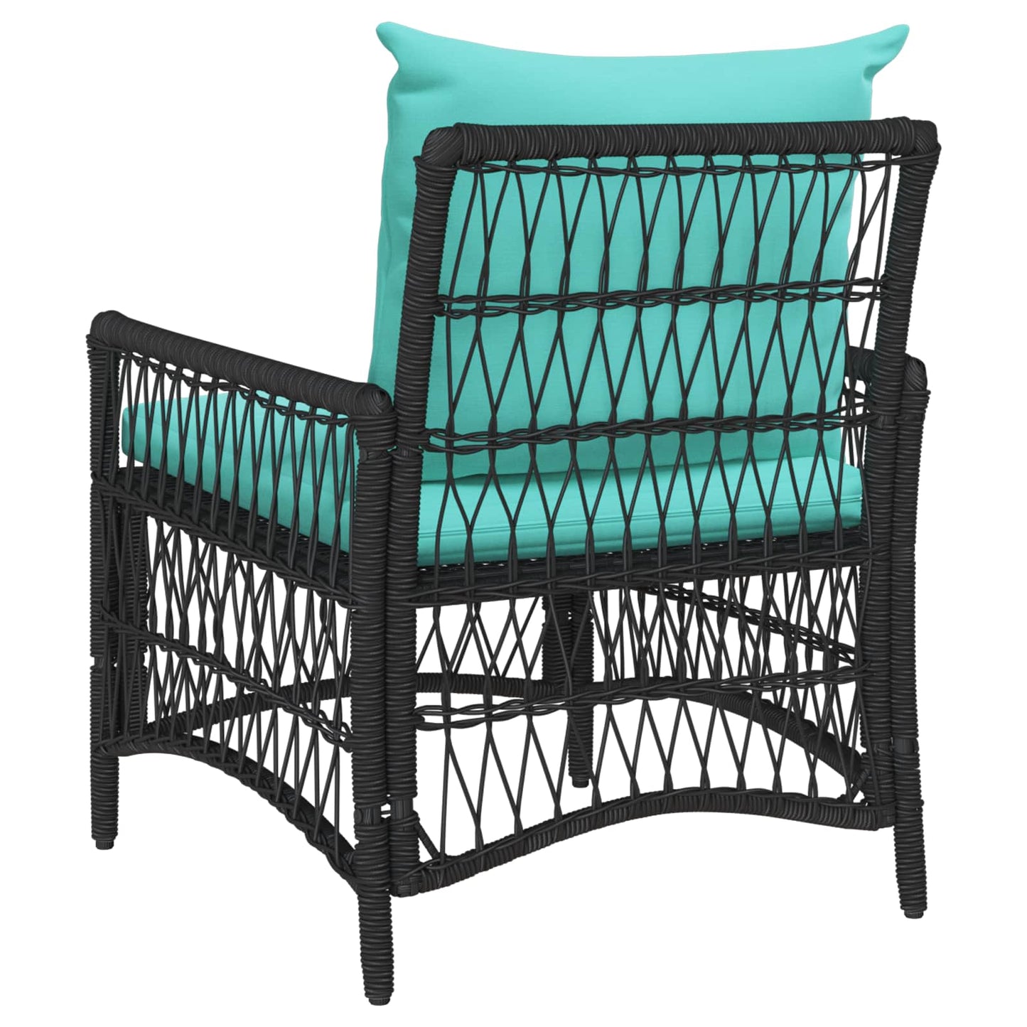 Gartenstuhl mit Kissen Schwarz 73 x 61 x 77 cm Poly-Rattan