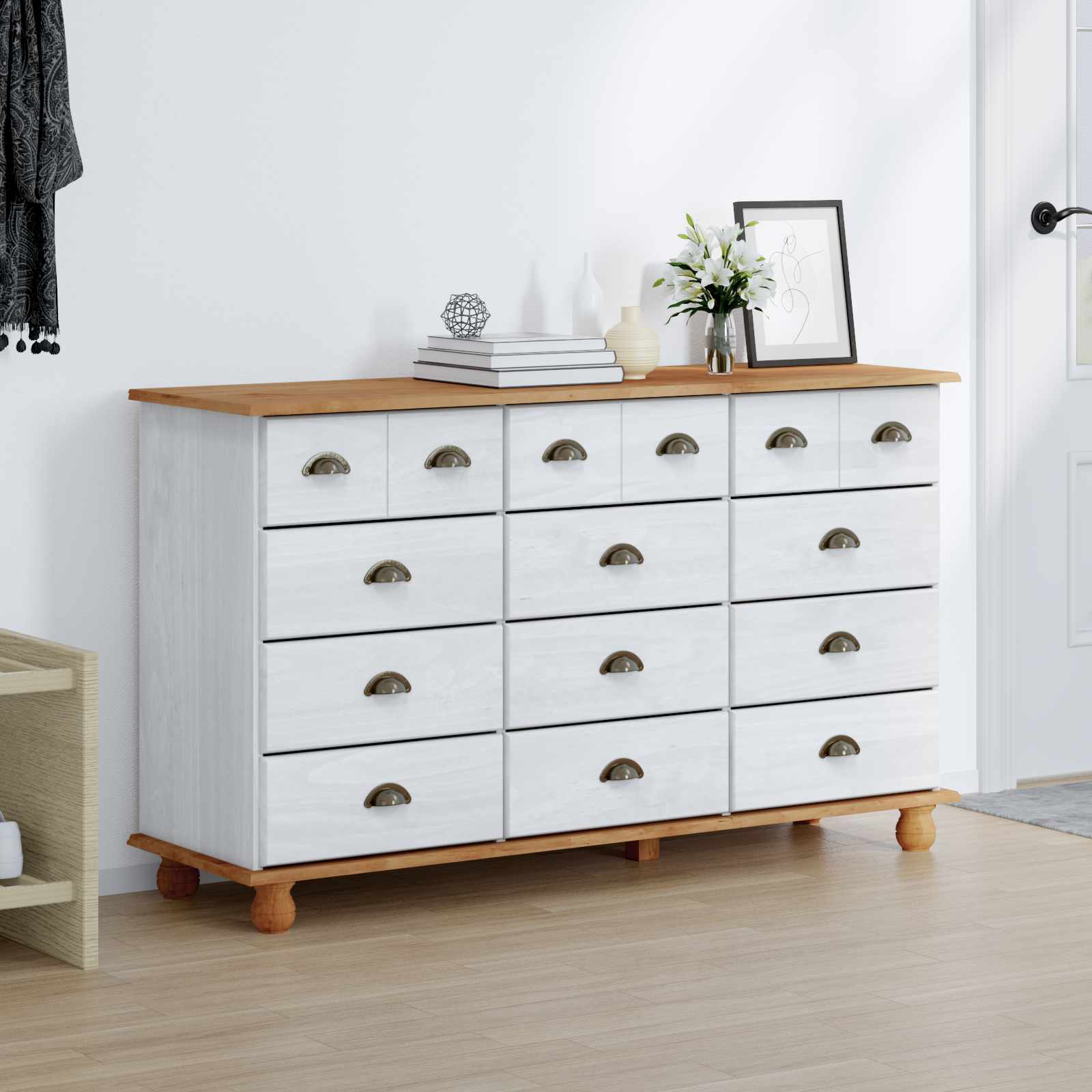 Schubladenkommode mit Schubladen ASKIM Weiß 79 x 40 x 133,5 cm