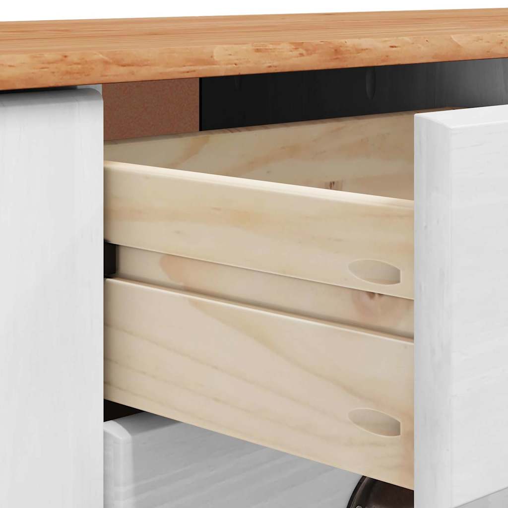 Sideboard ASKIM 133,5 x 40 x 79 cm Massivholz Kiefer
