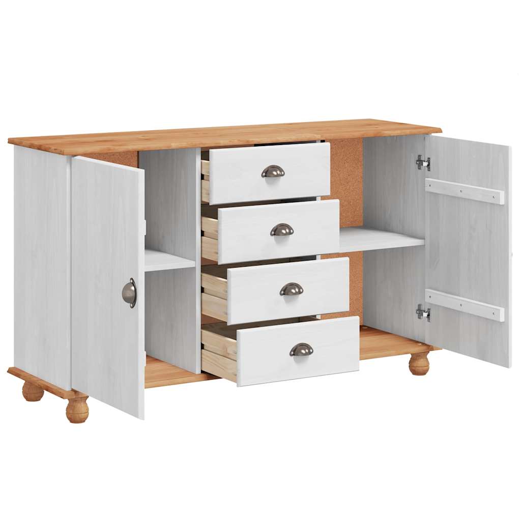 Sideboard ASKIM 133,5 x 40 x 79 cm Massivholz Kiefer