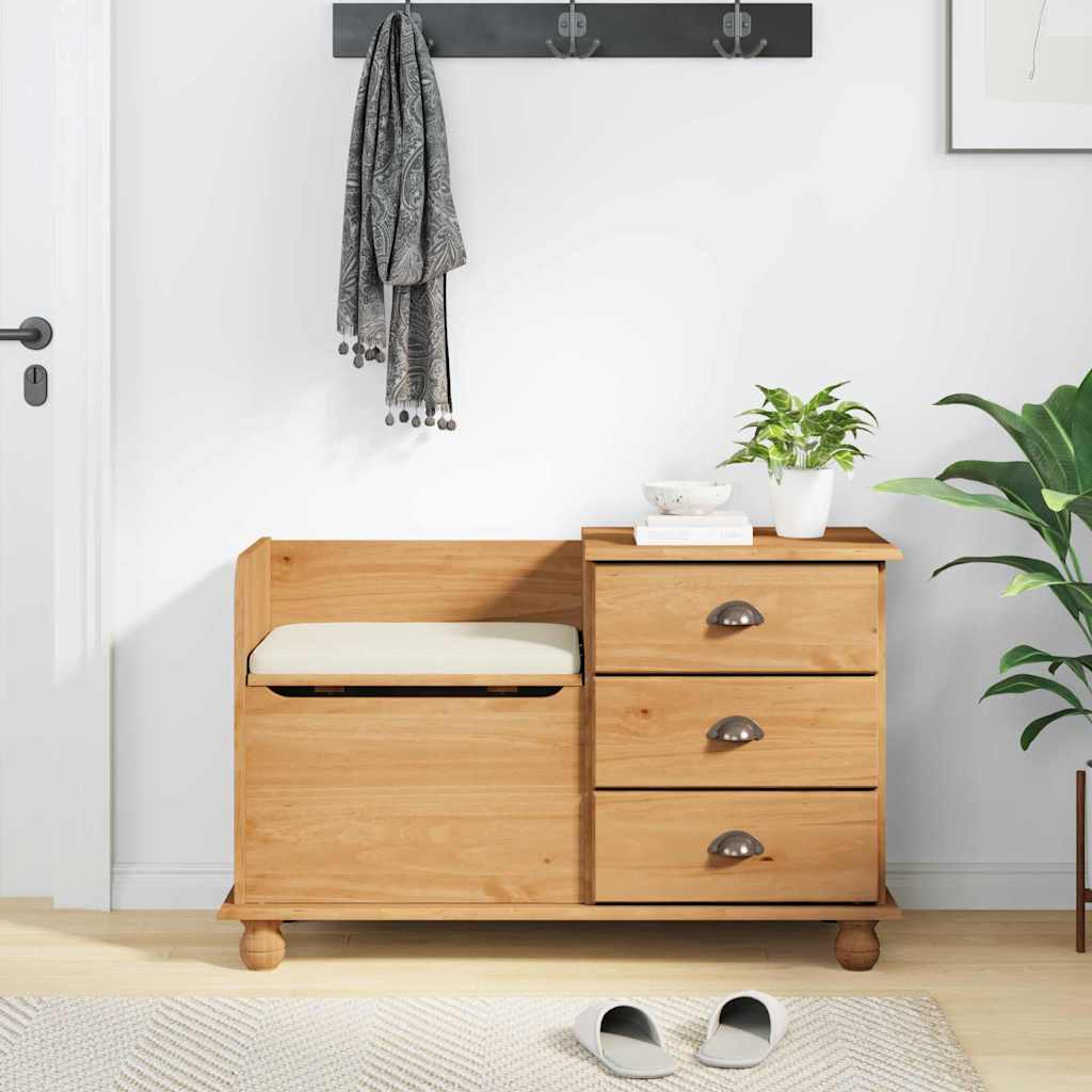 Sitzbank mit Stauraum mit Speicher ASKIM Braun 100 x 39 x 62 cm