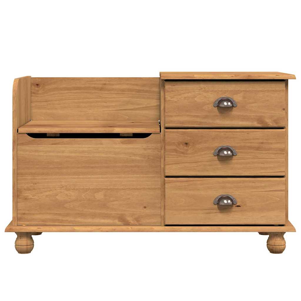 Sitzbank mit Stauraum mit Speicher ASKIM Braun 100 x 39 x 62 cm