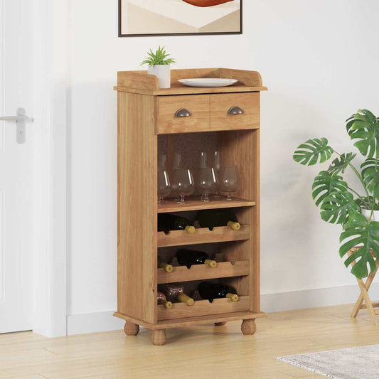 Weinschrank Braun 57 x 37 x 114 cm Massivholz Kiefer