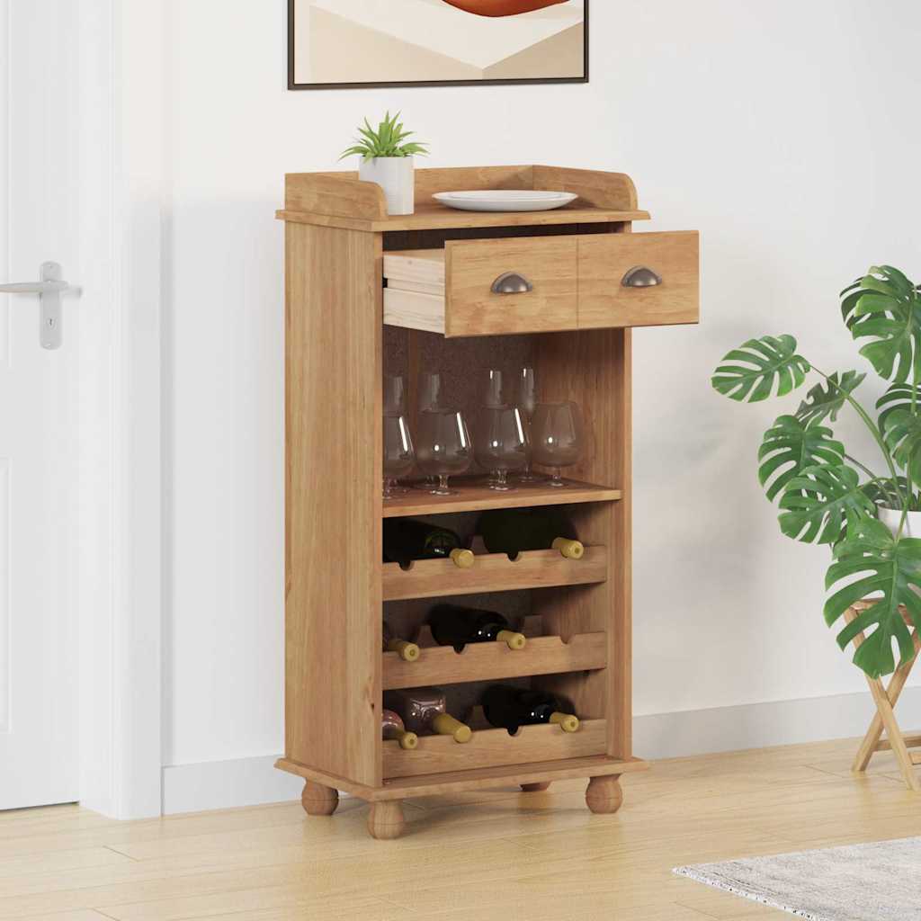 Weinschrank Braun 57 x 37 x 114 cm Massivholz Kiefer