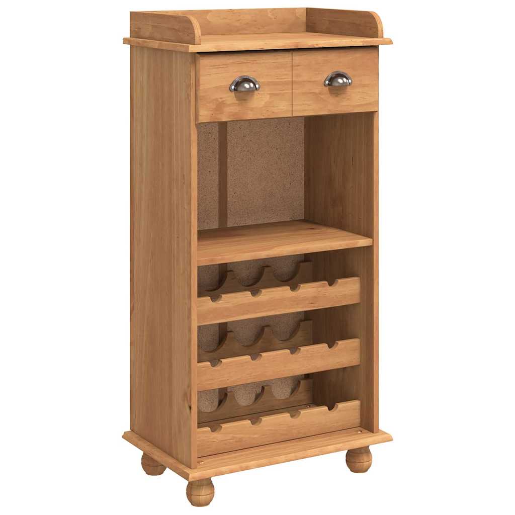 Weinschrank Braun 57 x 37 x 114 cm Massivholz Kiefer