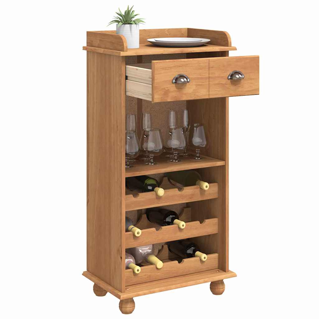 Weinschrank Braun 57 x 37 x 114 cm Massivholz Kiefer