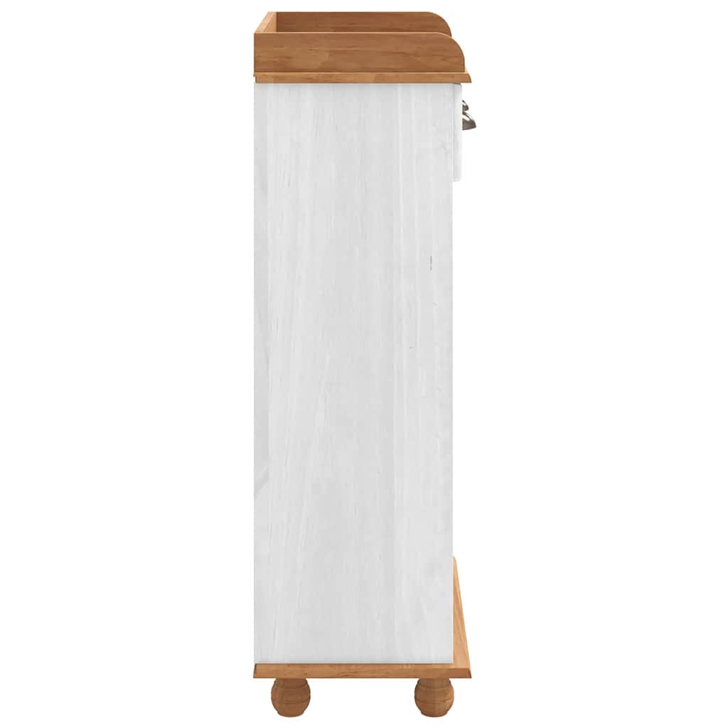 Weinschrank ASKIM Weiß 57 x 37 x 114 cm Massivholz Kiefer
