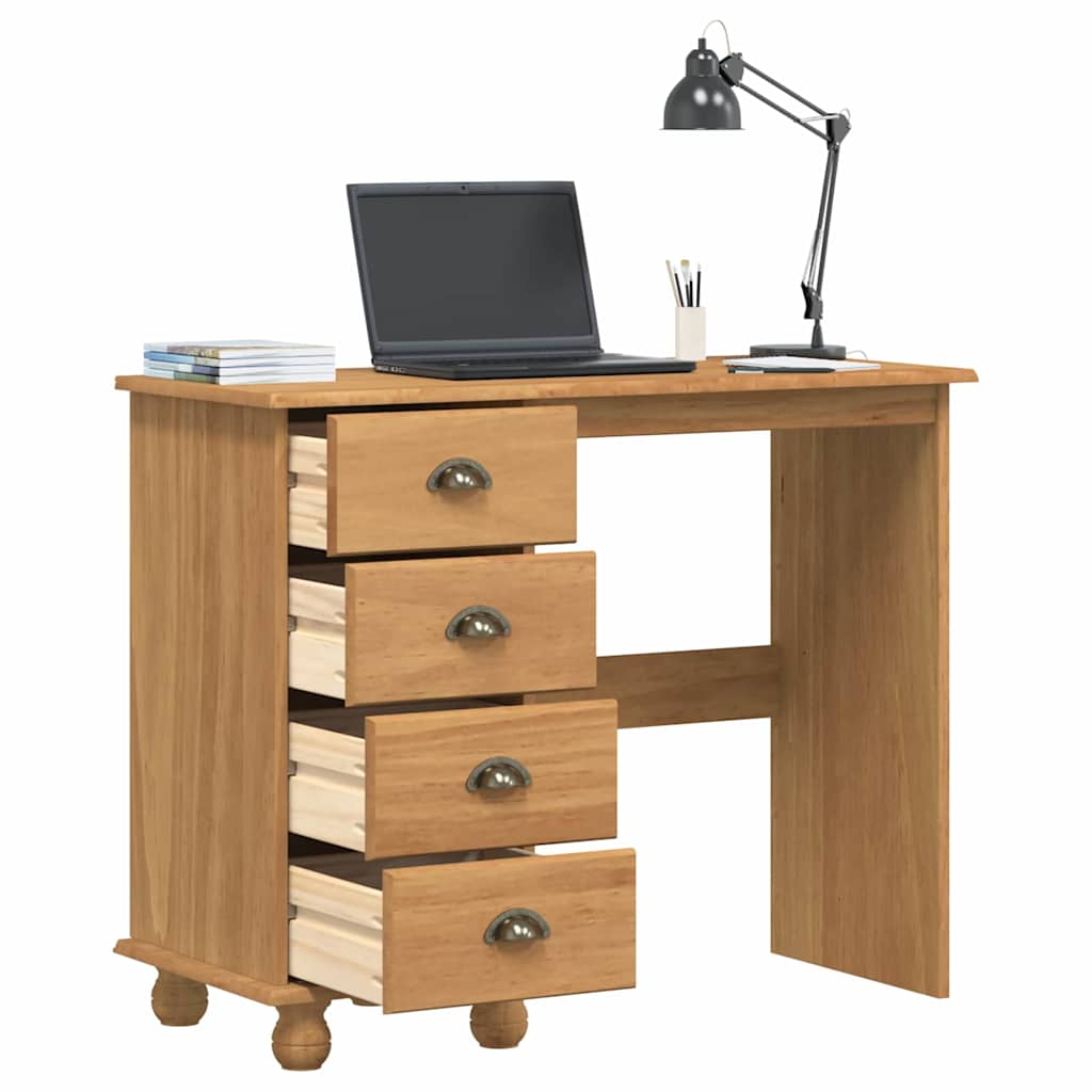 Schreibtisch ASKIM Braun 95 x 40 x 75 cm Massives Kiefernholz