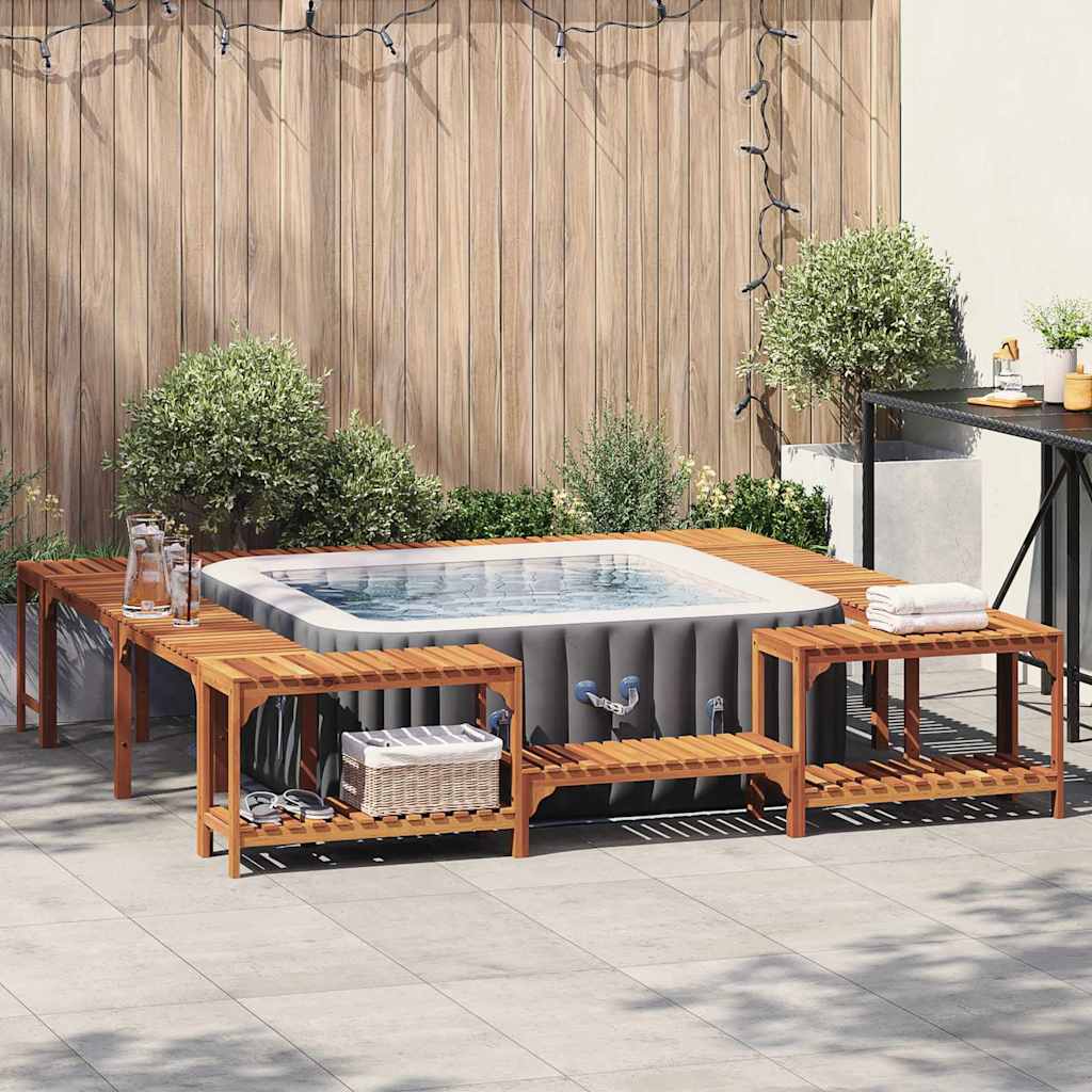 Whirlpool-Umrandung Braun 255 x 255 x 55,5 cm Massivholz Akazie