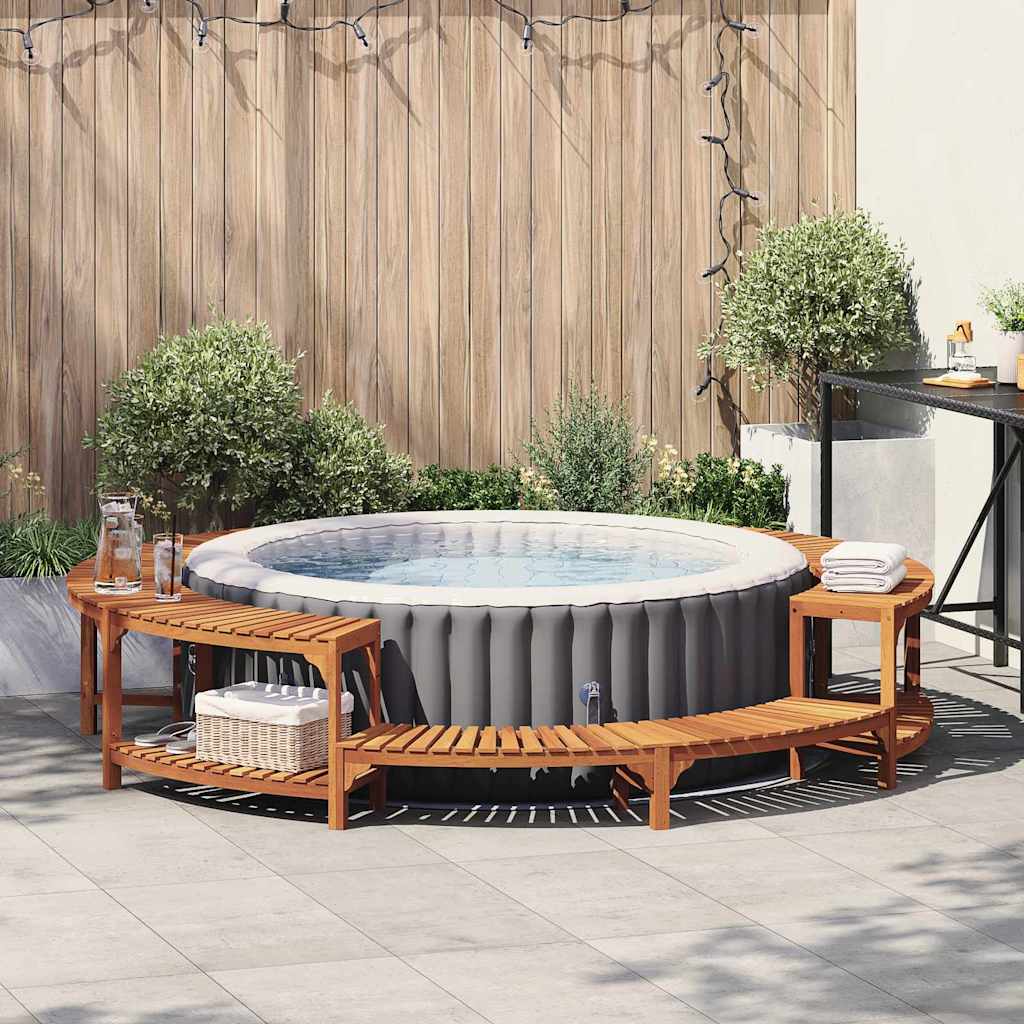 Whirlpool-Umrandung Braun Ø275 x 55,5 cm Massivholz Akazie