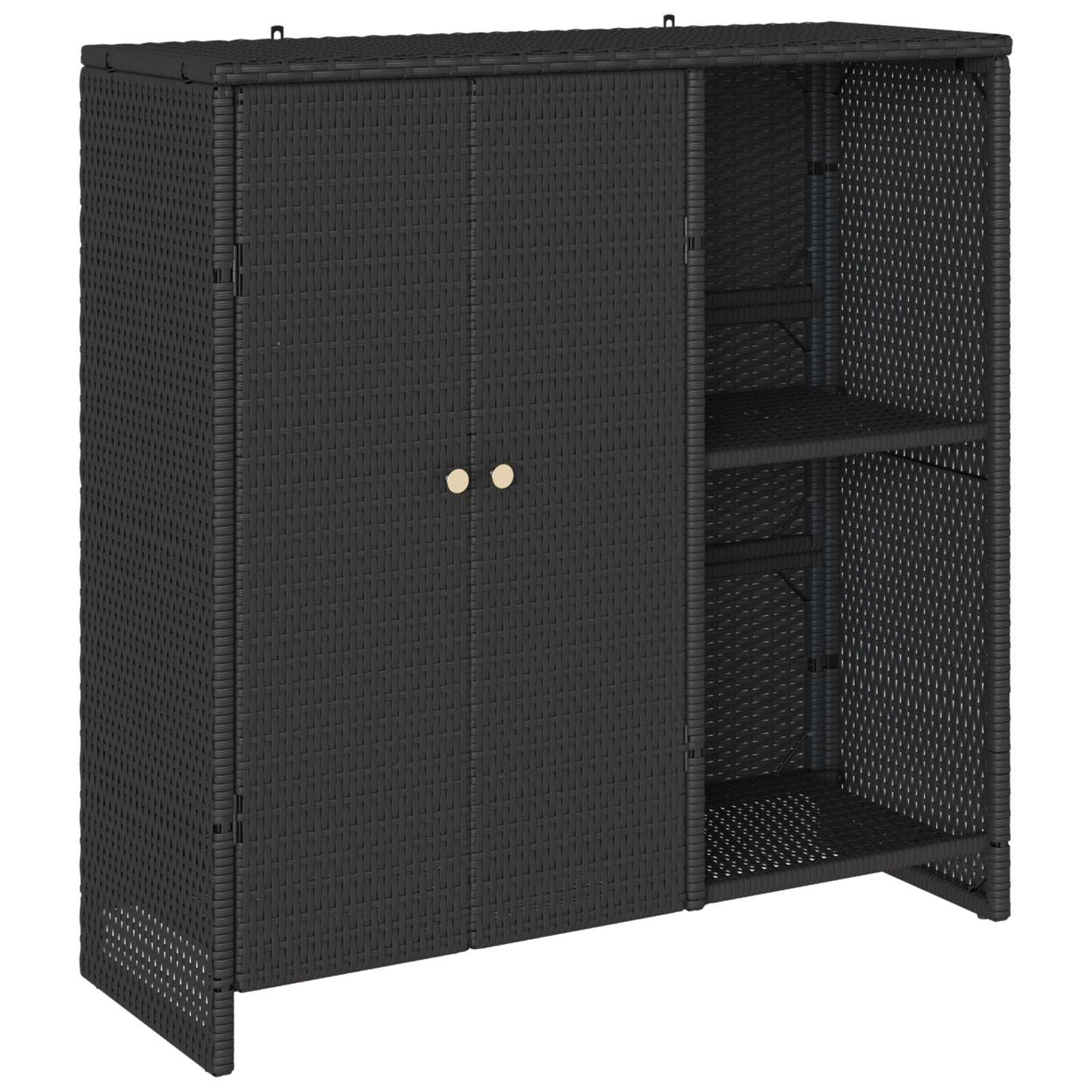 Aufbewahrungsschrank mit Regal Schwarz 100 x 36 x 102 cm Rattan