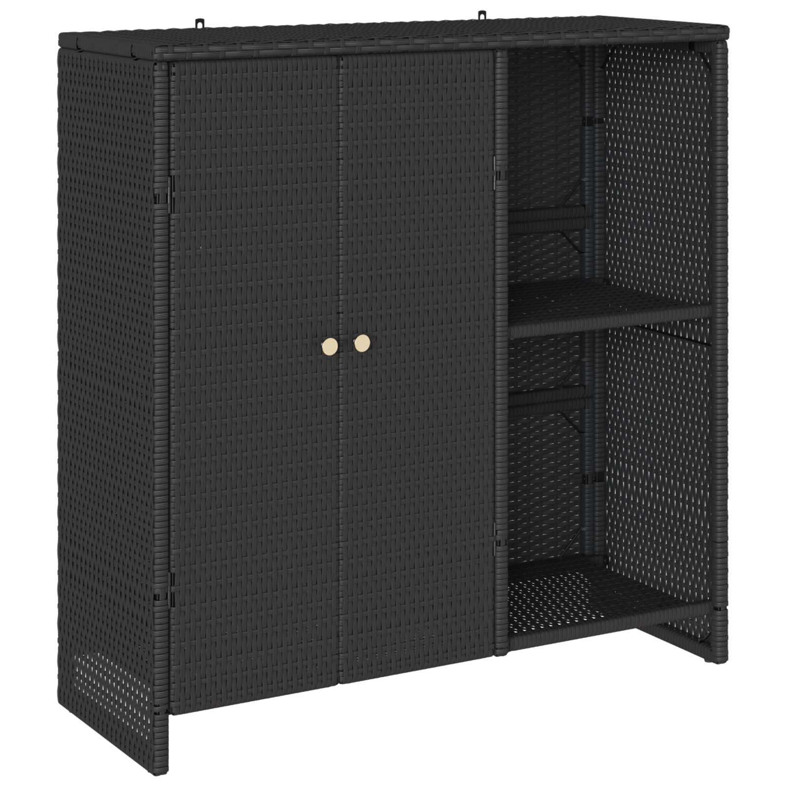 Aufbewahrungsschrank mit Regal Schwarz 100 x 36 x 102 cm Rattan