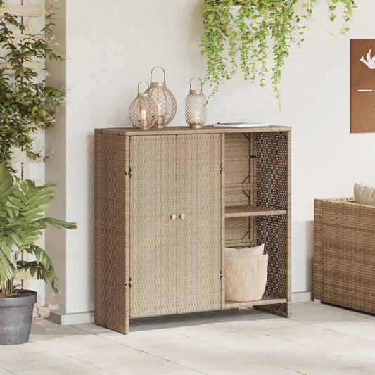 Aufbewahrungsschrank mit Regal Beige 100 x 36 x 102 cm Rattan
