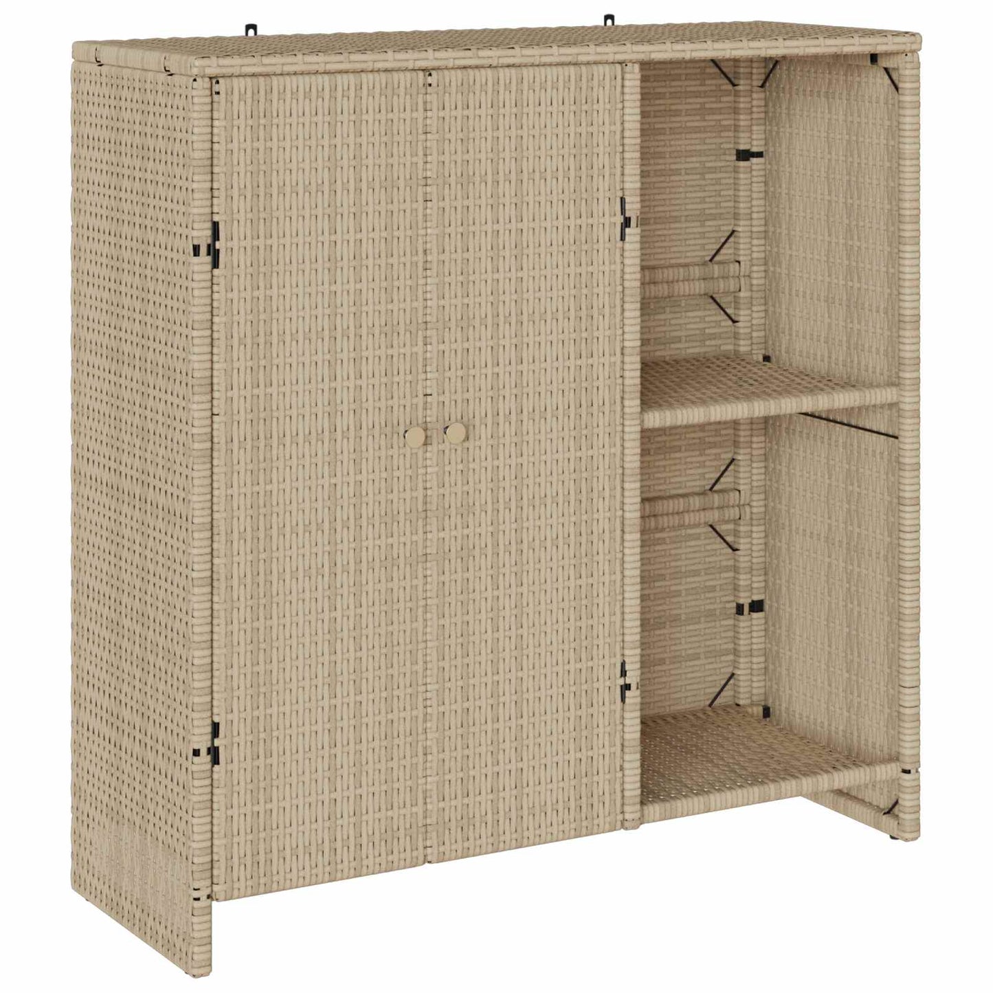 Aufbewahrungsschrank mit Regal Beige 100 x 36 x 102 cm Rattan