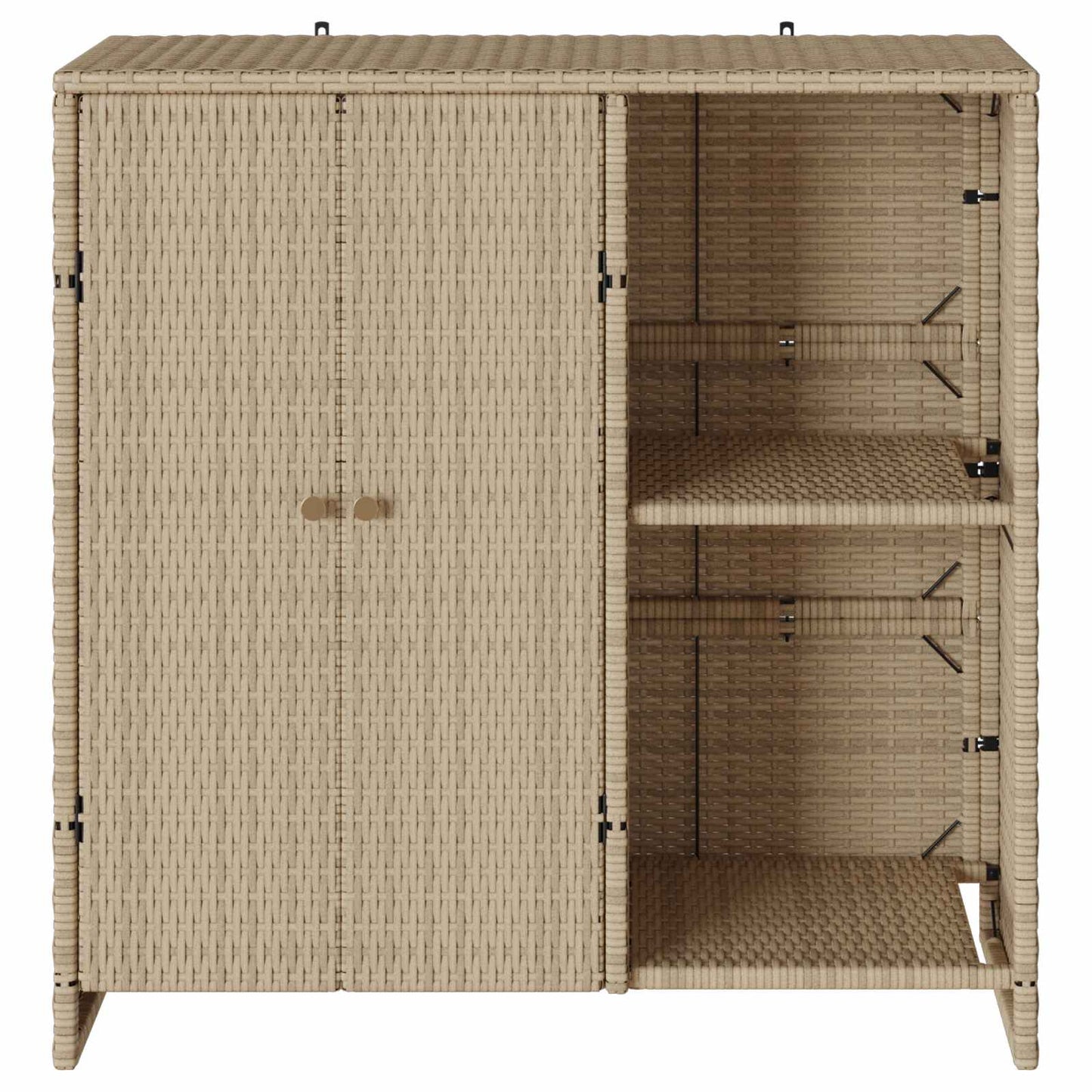 Aufbewahrungsschrank mit Regal Beige 100 x 36 x 102 cm Rattan