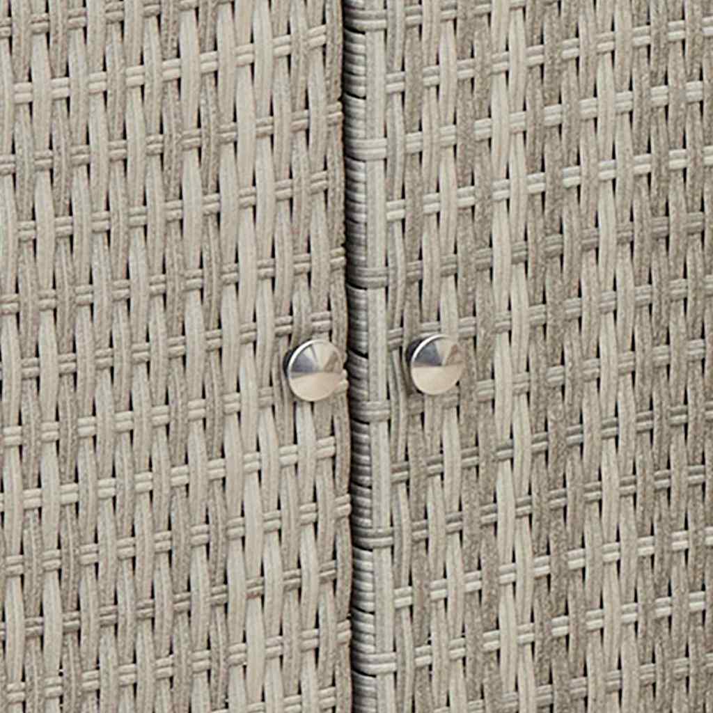 Aufbewahrungsschrank mit Tür Hellgrau 100 x 36 x 102 cm Rattan