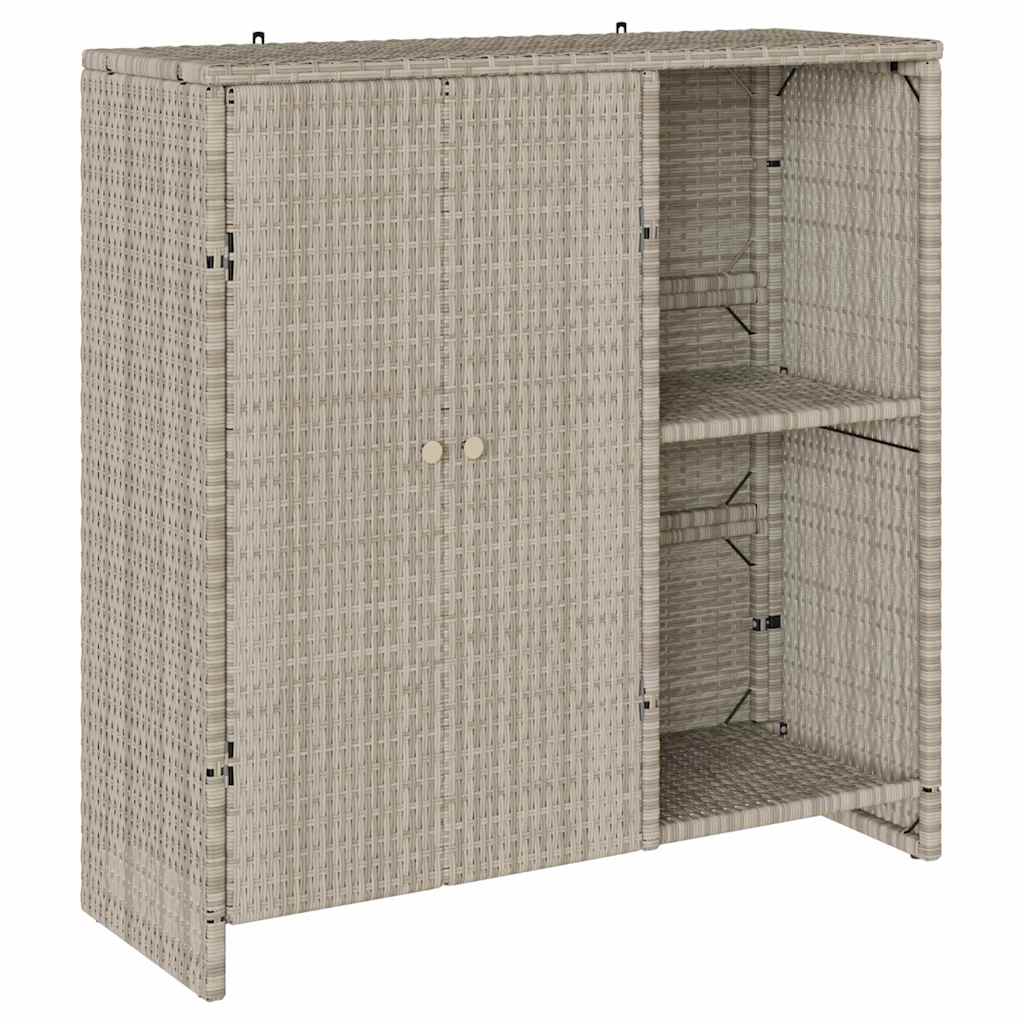 Aufbewahrungsschrank mit Tür Hellgrau 100 x 36 x 102 cm Rattan