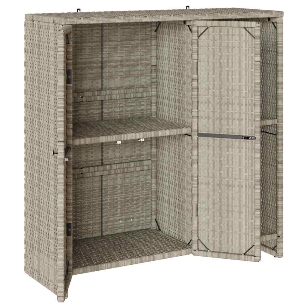 Aufbewahrungsschrank mit Tür Hellgrau 100 x 36 x 102 cm Rattan