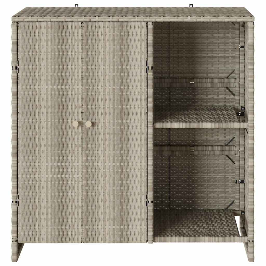 Aufbewahrungsschrank mit Tür Hellgrau 100 x 36 x 102 cm Rattan