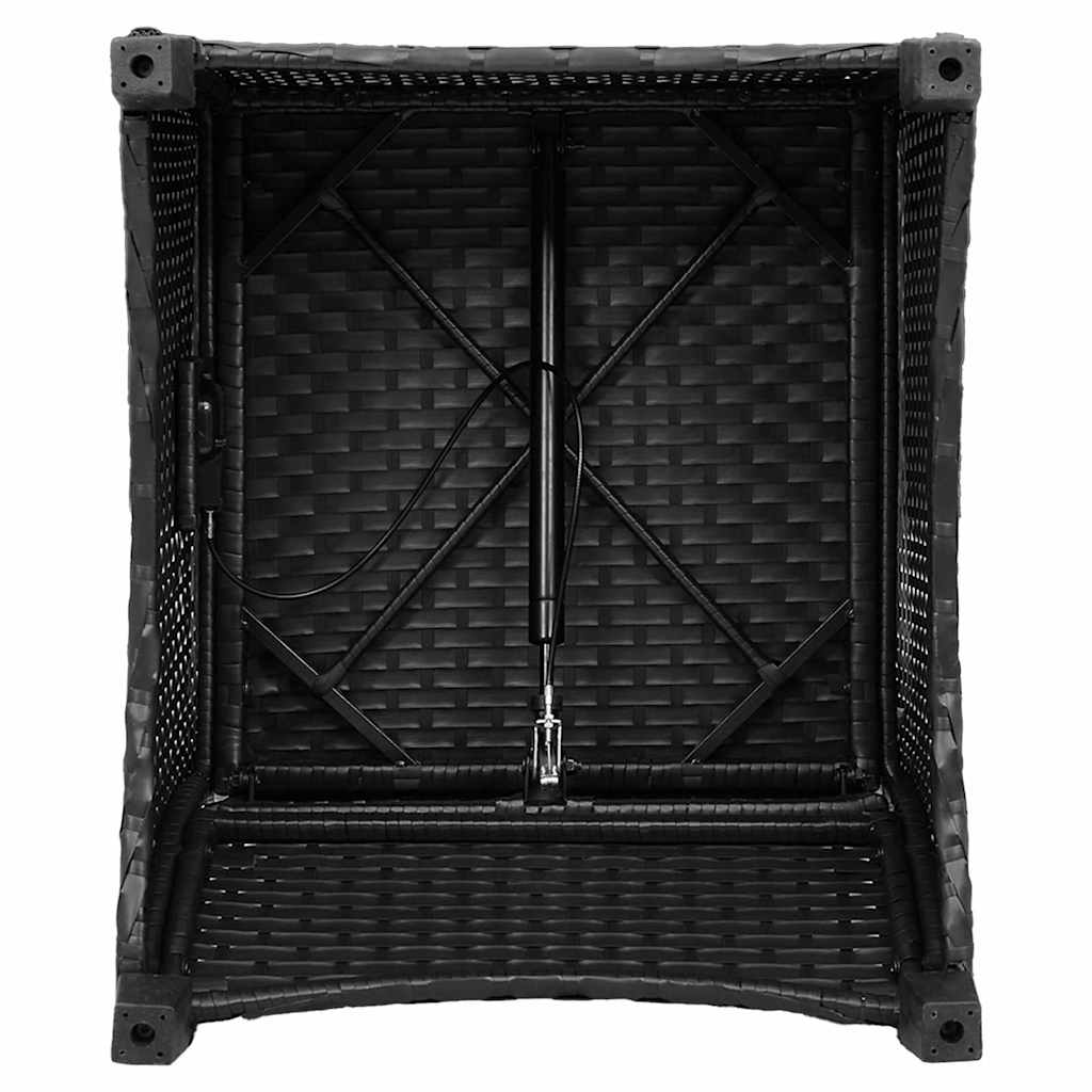 Liegestuhl mit Kissen Schwarz 56 x 66 x 95 cm Poly-Rattan