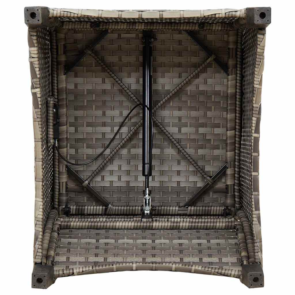 Liegestuhl mit Kissen Grau 56 x 66 x 95 cm Poly-Rattan