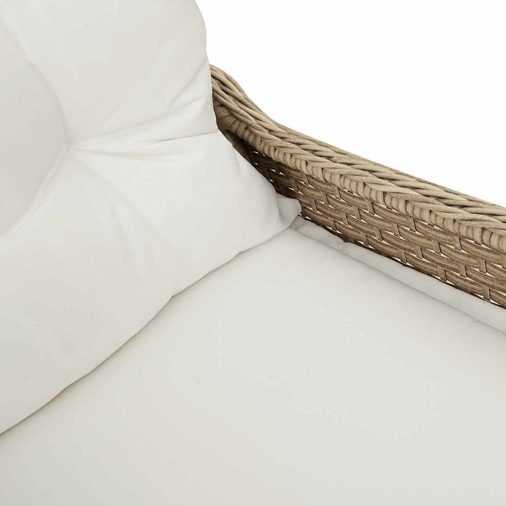 Liegestuhl mit Kissen Beige 56 x 66 x 95 cm Poly-Rattan