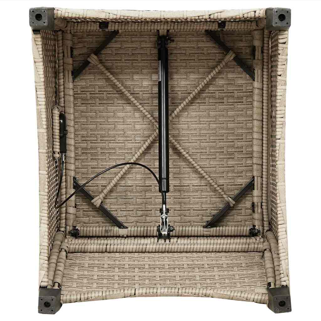 Liegestuhl mit Kissen Beige 56 x 66 x 95 cm Poly-Rattan