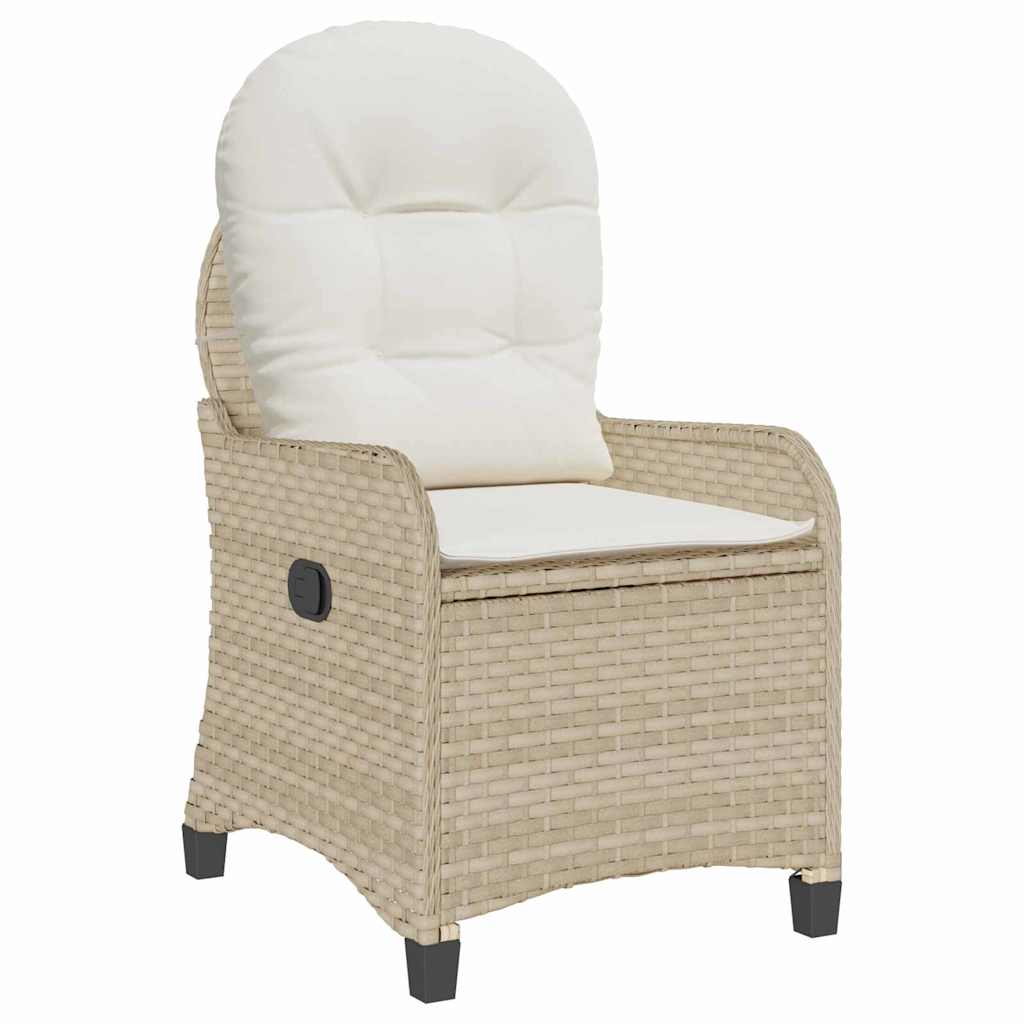 Liegestuhl mit Kissen Beige 56 x 66 x 95 cm Poly-Rattan