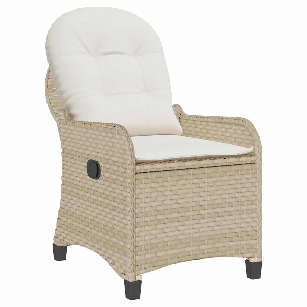 Liegestuhl mit Kissen Beige 56 x 66 x 95 cm Poly-Rattan