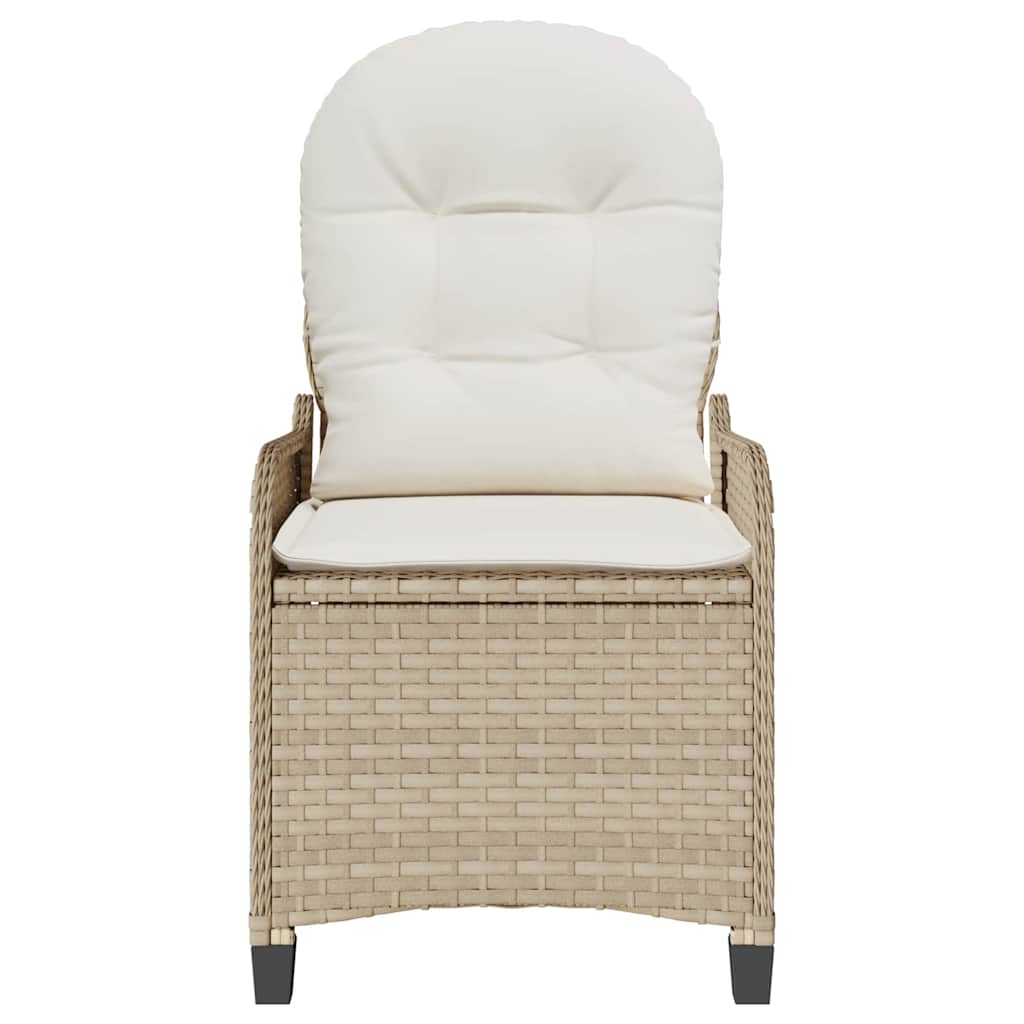 Liegestuhl mit Kissen Beige 56 x 66 x 95 cm Poly-Rattan
