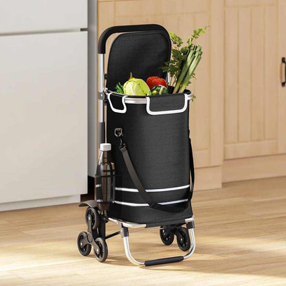 Einkaufswagen 1 Schwarz 47 x 39 x 100,5 cm Oxford-Stoff