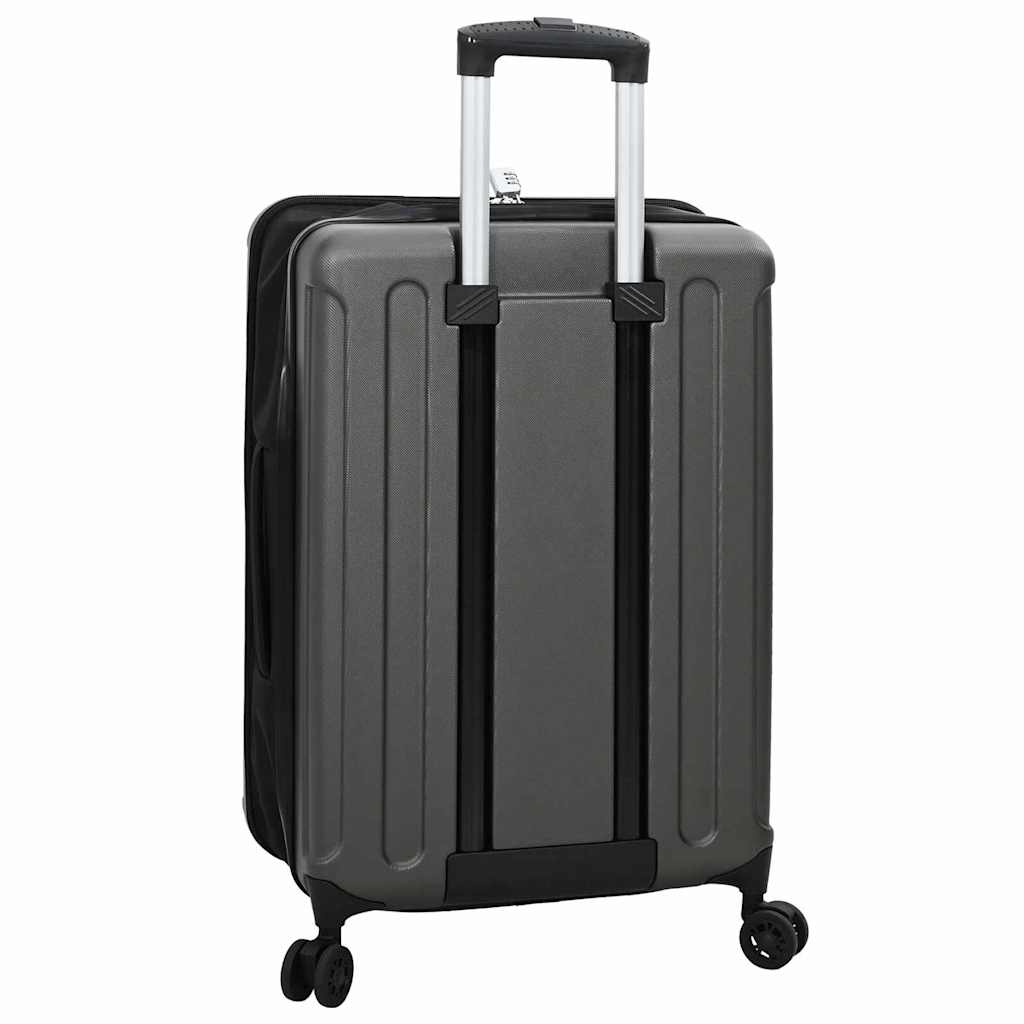 Koffer mit Schloss Dunkelgrau 43 x 27 x 66 cm ABS Kunststoff
